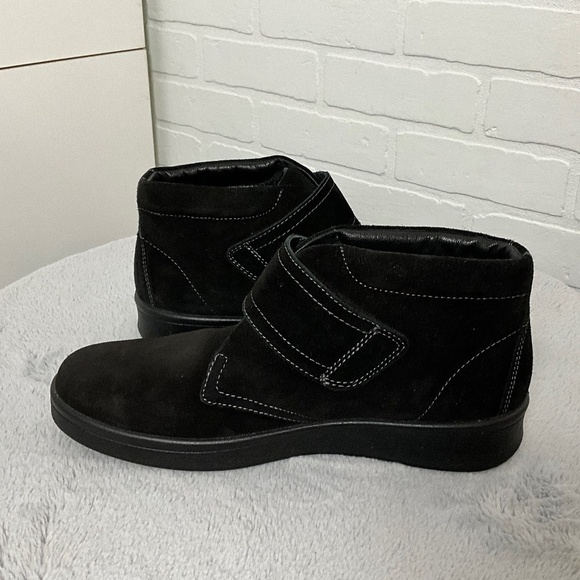 Jomos JoTex Women’s Booties Black Suede Nubuck Genuine Leather Sz 10W - Picture 7 of 15
